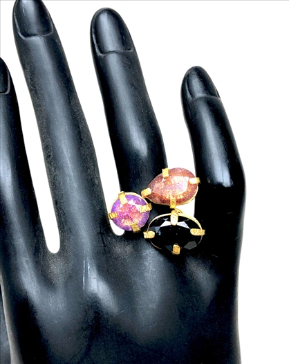 ANILLOS MUJER TRES PIEDRAS DE COLOR...