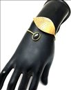 PULSERAS MUJER ORO BAÑO BONITA HOJA DECORADA CON PIEDRA VERDE