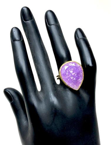 ANILLOS MUJER LILA EN CRISTAL CUARZO- ANILLOS ALTA BISUTERIA MADRID