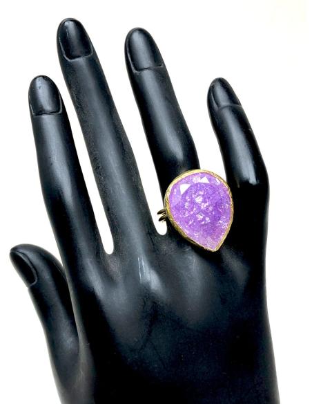ANILLOS MUJER LILA EN CRISTAL CUARZO- ANILLOS ALTA BISUTERIA MADRID