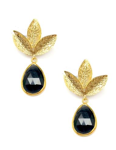 PENDIENTES MUJER DORADOS CON LAGRIMA DE COLOR - PENDIENTES LARGOS