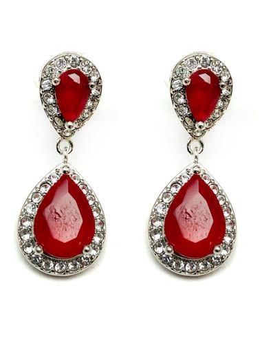 PENDIENTES DE MUJER RUBI IMATACION JOYAS MAXIMA CALIDAD