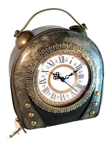 BOLSOS DE MUJER VERDES DECORADOS CON RELOJ COMPLEMENTOS MADRID