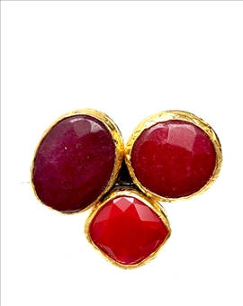 ANILLOS MUJER GRANDES DE PIEDRAS NATURALES ROJAS - JOYAS PARA BODAS 2