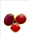 ANILLOS MUJER GRANDES DE PIEDRAS NATURALES ROJAS - JOYAS PARA BODAS