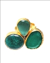 ANILLOS MUJER GRANDES DE PIEDRAS NATURALES VERDES - JOYAS PARA BODAS