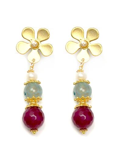PENDIENTES MUJER COLOR RUBI BISUTERIA PARA BODAS - PENDIENTES BARATOS