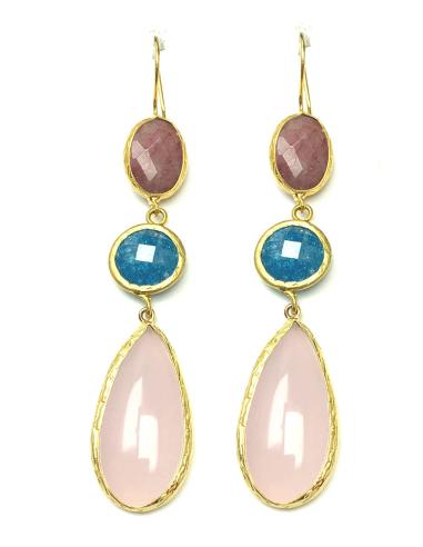 BISUTERIA FINA PARA MUJER PENDIENTES DE  PIEDRA - BISUTERIA Y JOYERIA