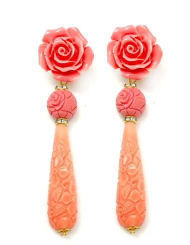 PENDIENTES CORAL PARA MUJER - FERIAS FLAMENCAS - ALTO NIVEL
