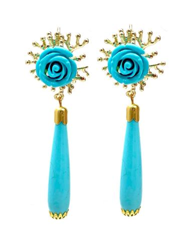 PENDIENTES TURQUESA JOYAS MADRID- BISUTERIA ROMANTICA ALTO STANDING