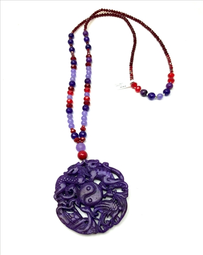 COLLARES LARGOS MORADOS HAND MADE...