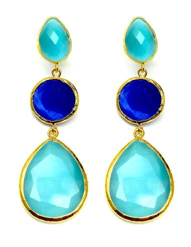 PENDIENTES LARGOS DE PIEDRAS PARA INVITADAS Y MADRINAS