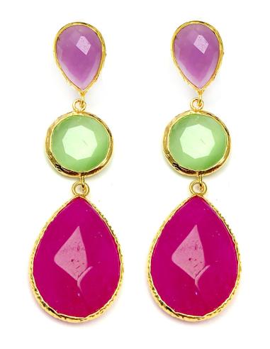 PENDIENTES LARGOS DE MUJER CON PIEDRAS MUY FAVORECEDORES