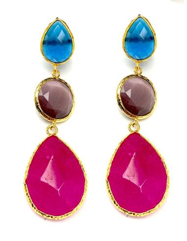 PENDIENTES LARGOS DE MUJER PARA BODAS Y EVENTOS