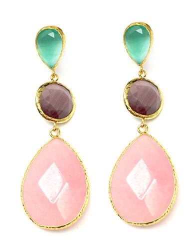 PENDIENTES LARGOS DE MUJER EN COLORES ROMANTICOS