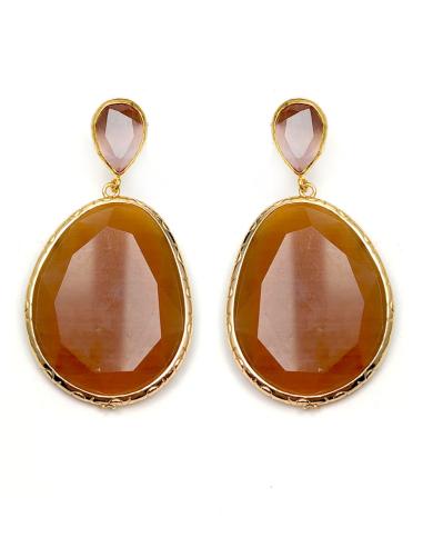 PENDIENTES DE MUJER LARGOS MARRONES IDEALES PARA BODAS