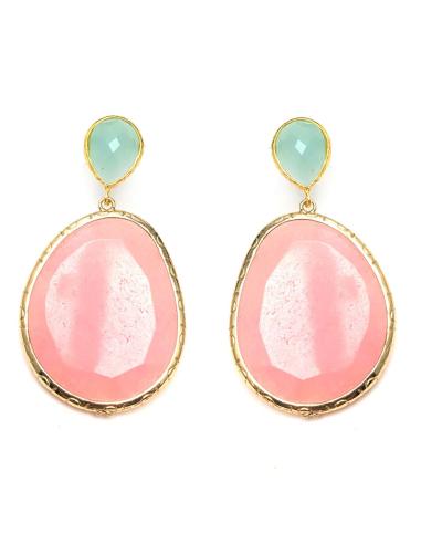 PENDIENTES DE MUJER LARGOS ROSAS QUE COMBINAN MUY BIEN