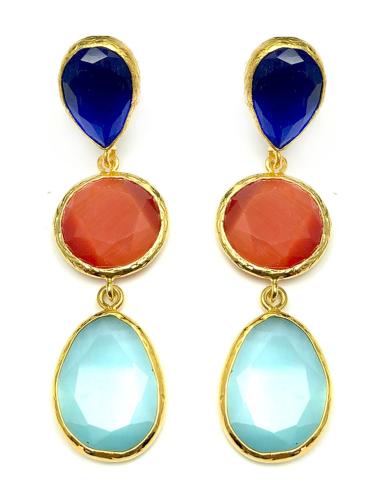 PENDIENTES DE MUJER PRECIOSO COLORIDO DE PIEDRAS NATURALES