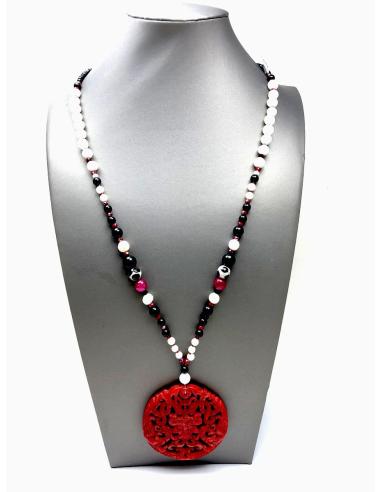 COLLARES LARGOS ROJOS HECHOS A MANO DISEÑOS UNICOS