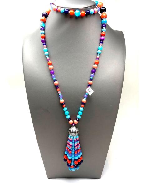 COLLARES LARGOS MUJER PIEDRAS Y CRISTAL PRECIOSO COLORIDO