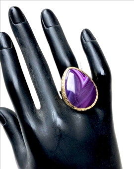 ANILLOS MORADOS DE PIEDRAS SEMIPRECIOSAS PIEZAS UNICAS 2