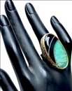 ANILLOS GRANDES NEGROS ORIGINALES DE PIEDRAS CON BAÑO DE ORO