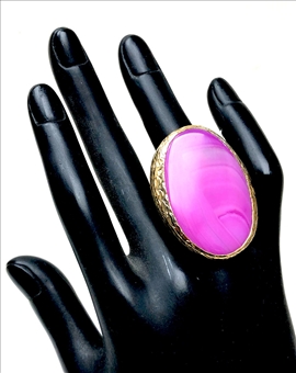 ANILLOS GRANDES FUCSIAS Y ROSAS DE PIEDRAS PRECIOSO COLORIDO 2