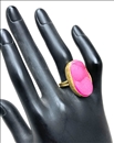 ANILLOS DE PIEDRAS DRUSAS ROSAS FUCSIAS CON BAÑO DE ORO