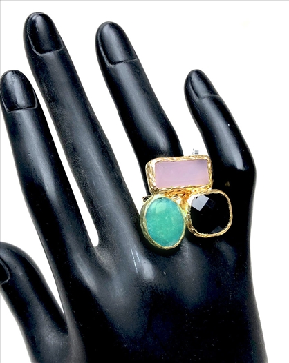 ANILLOS DE MUJER CON BAÑO DE ORO Y...