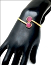 PULSERA  DE BISUTERIA ARO FINO CON PIEDRAS ROSA PALO