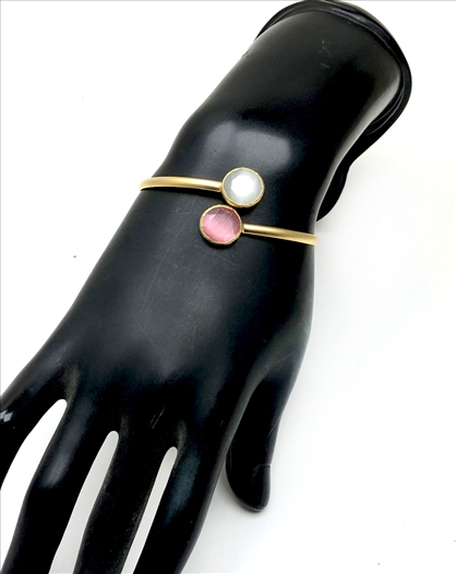 PULSERAS DE MUJER DE PIEDRAS ROSAS Y...