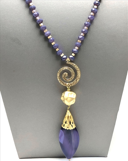 COLLARES DE MUJER MORADOS HECHOS A...