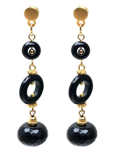 PENDIENTES NEGROS DE MUJER DISEÑOS ARTESANALES JOYAS MADRID