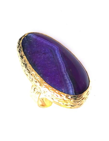 ANILLOS GRANDES MORADOS PRECIOSO CORTE DE PIEDRA