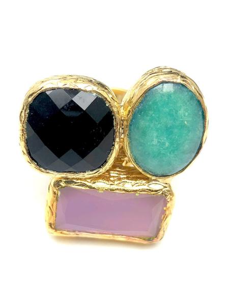 ANILLOS DE MUJER CON BAÑO DE ORO Y PIEDRAS PARA BODAS