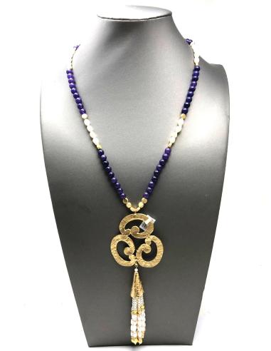 COLLARES LARGOS MORADOS ORIGINALES CON PERLAS Y PIEDRAS