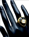 ANILLOS DE MUJER CON BAÑO DE ORO Y PIEDRAS NEGRAS