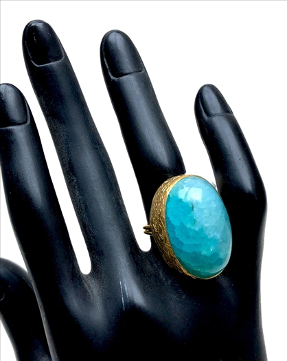 ANILLOS DE MUJER TURQUESAS CON BAÑO...