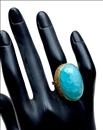 ANILLOS DE MUJER TURQUESAS CON BAÑO DE ORO Y PIEDRAS 