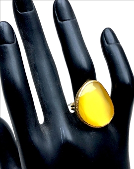 ANILLOS DE MUJER AMARILLOS DE PIEDRAS ENGARZADAS BAÑO DE ORO 2