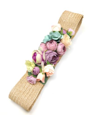 CINTURONES DE MUJER CON FLORES CON FAJIN ELASTICO PARA BODAS
