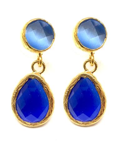 PENDIENTES PEQUEÑOS DE PIEDRAS AZULONAS IDEALES PARA TU VESTIDO