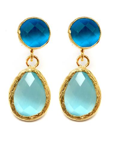 PENDIENTES PEQUEÑOS DE PIEDRAS AZULES IDEALES PARA EVENTOS