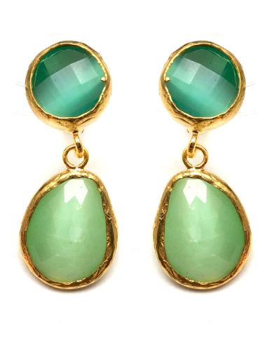 PENDIENTES PEQUEÑOS EN VERDE AGUA MUY ELEGANTES Y VISTOSOS