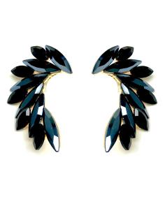 PENDIENTES NEGROS DE MUJER CORTOS DE BISUTERIA Y CRISTAL