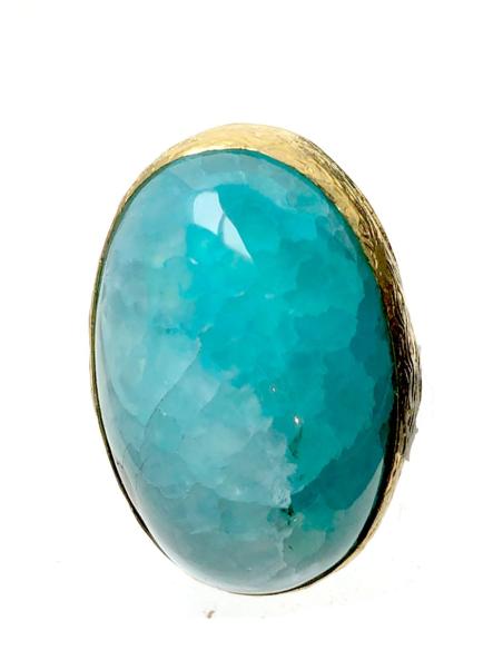 ANILLOS DE MUJER TURQUESAS CON BAÑO DE ORO Y PIEDRAS