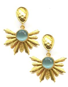 PENDIENTES DE MUJER CON PIEDRAS SEMIPRECIOSAS AZUL CIELO