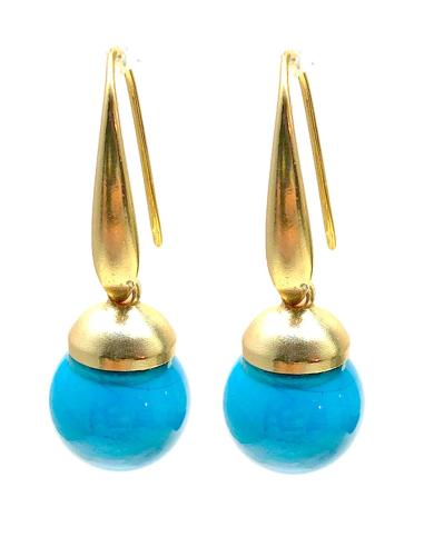 PENDIENTES LARGOS AZULES CON CIERRE DE GANCHO