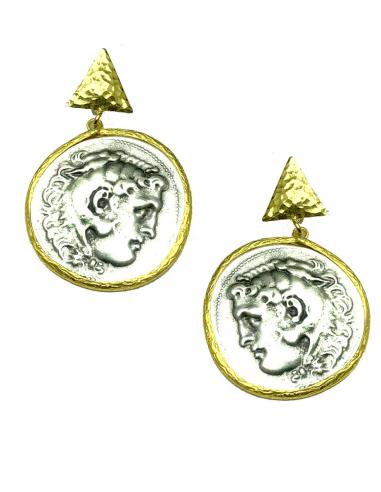 PENDIENTES LARGOS DE MONEDAS INSPIRADOS EN LA JOYERIA CLASICA