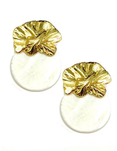 PENDIENTES NACAR MUJER ELEGANTES CON BAÑO DE ORO DE 24 K